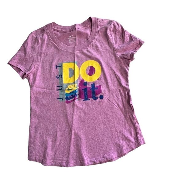The NIKE Tee JUST DO IT Graphic Girls M Pink - Picture 1 of 8